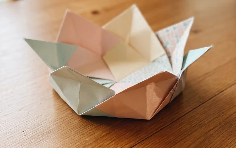 Origami Flower Bowl Tutorial - Paper Kawaii